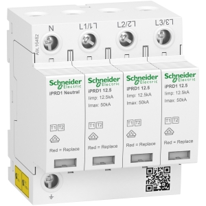 Ogranicznik przepięć Schneider A9L16482 T1+T2 (B+C) 12,5/50 3P+N iPRD1 12.5R-T12-3N ze stykiem sygnalizacyjnym - wysyłka w 24h