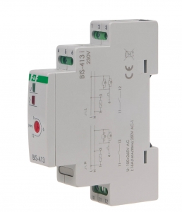 Przekaźnik bistabilny F&F BIS-413-LED 16A 1NO 230V AC do LED z wyłącznikiem czasowym 1-12min na szynę DIN - wysyłka w 24h