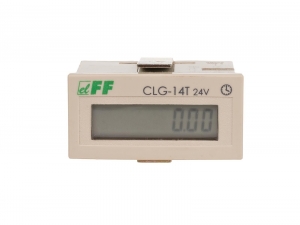 Licznik czasu pracy F&F CLG-14T-24V 5-60V AC/DC bez przycisku Reset tablicowy 48x24mm - wysyłka w 24h