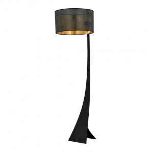 Emibig Estrella 1156/LP1 lampa stojąca podłogowa 1x15W E27 czarna/złota - wysyłka w 24h