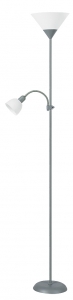 Lampa stojąca podłogowa Rabalux Action 1x100W E27 + 1x25W E14 srebrna / biała 4028 - wysyłka w 24h