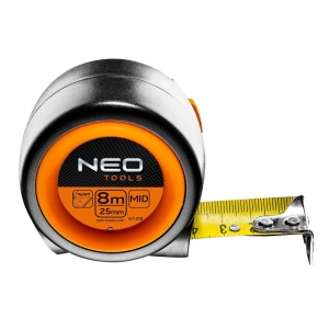 Miara zwijana Topex Neo 67-218 stalowa kompaktowa 8 mx25mm, auto-stop, magnes pomarańczowa - WYPRZEDAŻ. OSTATNIE SZTUKI! - wysyłka w 24h