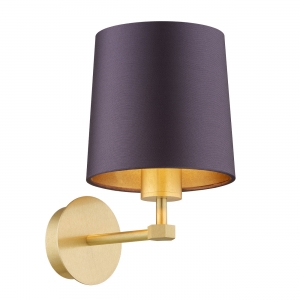 Argon Princeton 8546 kinkiet lampa ścienna elegancki glamour abażur materiałowy 1x15W E27 fioletowy/mosiądz