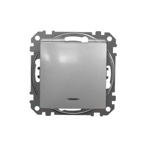 Przycisk Schneider Sedna Design SDD113111L z podświetleniem srebrne aluminium Design & Elements - wysyłka w 24h