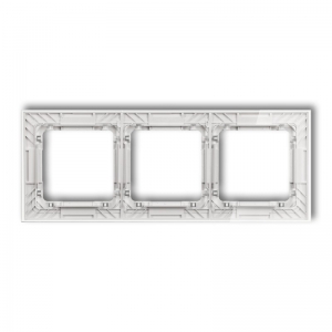 Ramka potrójna Karlik Deco Art 52-0-DRS-3 efekt szkła spód biały ramka transparentna - wysyłka w 24h