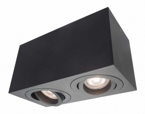 Light Prestige Lyon LP-5881/2SM BK spot lampa sufitowa 2x50W GU10 czarna - wysyłka w 24h