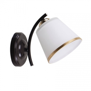 Candellux Greco 21-22615 kinkiet lampa ścienna elegancki klasyczny klosz szklany 1x40W E27 czarny/biały