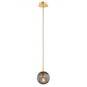 Argon Paloma 8512 lampa wisząca zwis nowoczesna elegancka klosz szklany kula 1x7W E14 dymiona/mosiądz