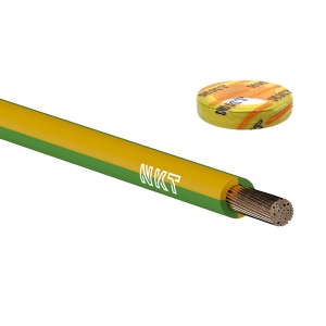 Przewód LgY 1x10mm2 żółto-zielony 100szt. = krążek 100mb jednożyłowy linka 450/750V H07V-K - wysyłka w 24h