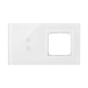 Panel dotykowy Kontakt-Simon 54 Touch DSTR230/70 dwa moduły dwa pola dotykowe pionowe otwór na osprzęt biała perła - wysyłka w 24h