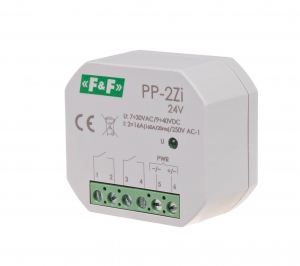 Przekaźnik elektromagnetyczny F&F PP-2ZI-24V do LED 160A/20ms 2x16A 2NO 9-30V AC/DC monostabilny do puszki fi 60 - wysyłka w 24h