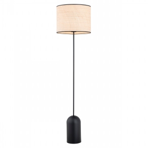 Emibig Aspen 1324/LP1 lampa stojąca podłogowa nowoczesna elegancka abażur materiałowy 1x15W E27 czarna/naturalna