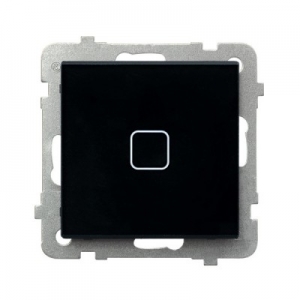 Łącznik pojedynczy dotykowy Ospel Sonata Touch z podświetleniem 10AX 230V czarne szkło ŁPD-1RS/m/32 - wysyłka w 24h