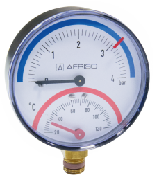 Termomanometr Afriso 63337 TM 80 rad fi80mm, 0÷4 bar, 20÷120°C, G1/4'' rad - WYPRZEDAŻ. OSTATNIE SZTUKI. - wysyłka w 24h