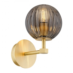 Argon Paloma 8508 kinkiet lampa ścienna nowoczesny elegancki klosz szklany kula 1x7W E14 dymiony/mosiądz