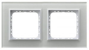 Ramka podwójna Ospel Sonata R-2RGC/31/00 szkło białe + biała ramka - wysyłka w 24h