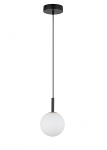 Sigma Gama 33404 lampa wisząca zwis szklana mleczna kula ball zwis loft klosz nowoczesna 1x12W G9 LED czarna - wysyłka w 24h