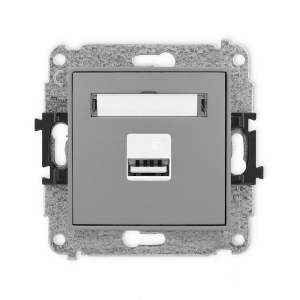 Ładowarka USB Karlik Mini 27MCUSB-8 podwójna USB C + USB A, 20W max. szary mat - wysyłka w 24h
