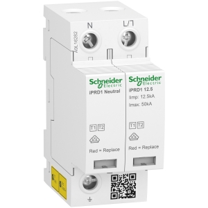 Ogranicznik przepięć Schneider A9L16282 iPRD1 12.5R-T12-1N 1+1-biegunowy T1+T2 B+C 12,5kA ze stykiem - wysyłka w 24h