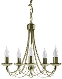Candellux Muza 35-69170 lampa wisząca sufitowa żyrandol pałacowy świecznik świeczki świece rustykalna 5 ramion E14 5x40W patyna  - wysyłka w 24h