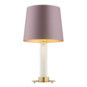 Argon Hampton 8542 lampa stołowa lampka nowoczesna elegancka glamour szkło perforowane 1x15W E27 różowa/mosiądz