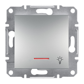 Przycisk światło Schneider Asfora EPH1800161 z podświetleniem aluminium - WYPRZEDAŻ. OSTATNIE SZTUKI! - wysyłka w 24h