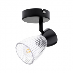 Milagro Best Black ML9970 kinkiet plafon lampa ścienna sufitowa spot 1x40W E14 czarny/transparentny - wysyłka w 24h