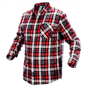 Koszula flanelowa Topex Neo 81-540-XL krata rozmiar XL czerwono-czarno-biała - WYPRZEDAŻ. OSTATNIE SZTUKI! - wysyłka w 24h