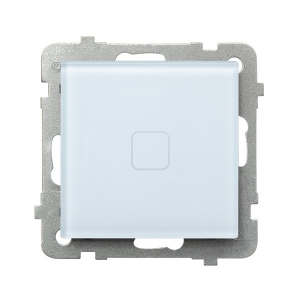 Przycisk pojedynczy dotykowy Ospel Sonata Touch ŁPD-21RS/M/31 z podświetleniem 10AX 230V białe szkło - wysyłka w 24h