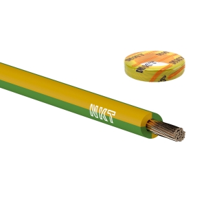 Przewód LgY 1x1,5mm2 żółto-zielony 100szt. = krążek 100mb jednożyłowy linka 450/750V H07V-K - wysyłka w 24h
