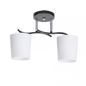 Candellux Esnyr 32-22653 plafon lampa sufitowa listwa elegancki klasyczny klosz szklany mleczny 2x40W E27 biały/chrom