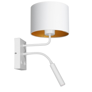 Luminex Arden 3442 kinkiet lampa ścienna 2x8W+60W G9+E27 biały/złoty - wysyłka w 24h
