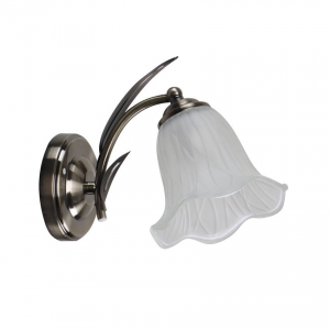Candellux Antiqa 21-22486 kinkiet lampa ścienna elegancki klasyczny rustykalny klosz szklany 1x40W E27 patyna/biały