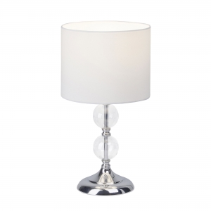 Brilliant Rome 94861/05 lampa stołowa lampka 1x60W E27 srebrny/biały - wysyłka w 24h