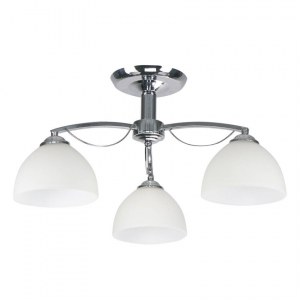 Candellux Filona 33-22714 plafon lampa sufitowa elegancki klasyczny klosz szklany miska 3x40W E27 chrom/biały