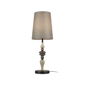 Italux Nerom TB-22374A-BK lampa stołowa lampka klasyczna antyczna elegancka abażur materiałowy 1x60W E27 czarna/szara