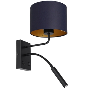 Luminex Arden 3563 kinkiet lampa ścienna 2X8W+60W G9+E27 czarny/niebieski/złoty - wysyłka w 24h