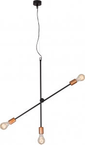Nowodvorski Sticks 6268 lampa wisząca zwis żyrandol oprawa 3x60W E27 czarny/miedź - wysyłka w 24h