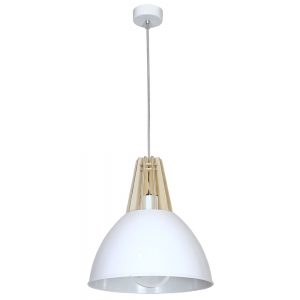 Lampa wisząca zwis metalowa z drewnianymi elementami Aldex Zorro 1x60W E27 biały 898G
