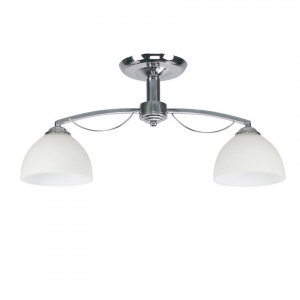 Candellux Filona 32-22707 plafon lampa sufitowa elegancki klasyczny klosz szklany miska 2x40W E27 chrom/biały