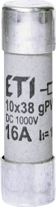 Wkładka bezpiecznikowa CH10x38  gPV 16A 1000V DC cylindryczna  ETI Polam 002625107