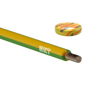 Przewód LgY 1x2,5mm2 żółto-zielony 100szt. = krążek 100mb jednożyłowy linka 450/750V H07V-K - wysyłka w 24h