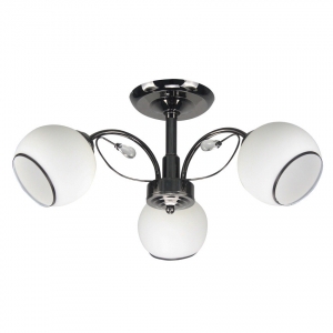 Candellux Graphite 33-22530 plafon lampa sufitowa elegancki klasyczny klosz szklany kule 3x40W E27 czarny/biały