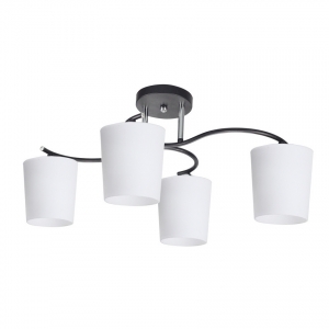 Candellux Esnyr 34-22677 plafon lampa sufitowa elegancki klasyczny klosz szklany mleczny 4x40W E27 biały/chrom