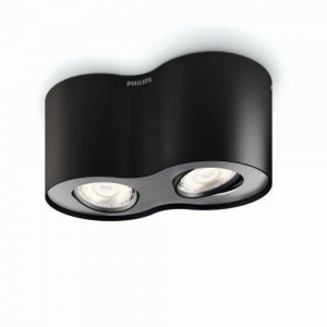 Philips Phase 53302/30/16 plafon lampa sufitowa spot 2x4,5W LED czarny - wysyłka w 24h