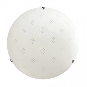 Candellux Fanusa 13-16775 plafon lampa sufitowa elegancki klasyczny mleczny koło 1x60W E27 biały/chrom