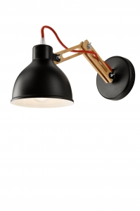 Lamkur Marcello 34577 kinkiet lampa ścienna 1x60W E27 drewniany/czarny - wysyłka w 24h