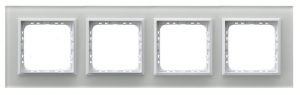 Ramka poczwórna Ospel Sonata R-4RGC/31/00 szkło białe + biała ramka - wysyłka w 24h