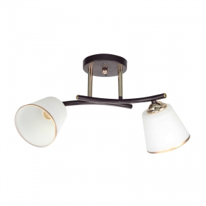 Candellux Greco 32-22622 plafon lampa sufitowa elegancki klasyczny klosz szklany 2x40W E27 czarny/biały