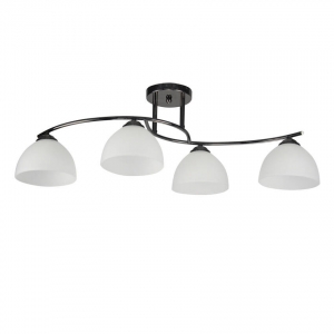 Candellux Gracja 34-22479 plafon lampa sufitowa elegancki klasyczny klosz szklany miska 4x40W E27 czarny/biały